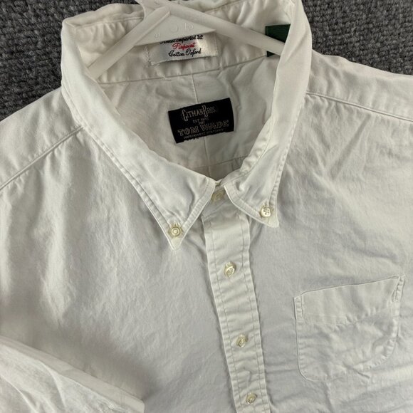 Gitman Bros Oxford Pinpoint Button-Down USA 17.5 Cotton Short Sleeve White - Picture 7 of 12